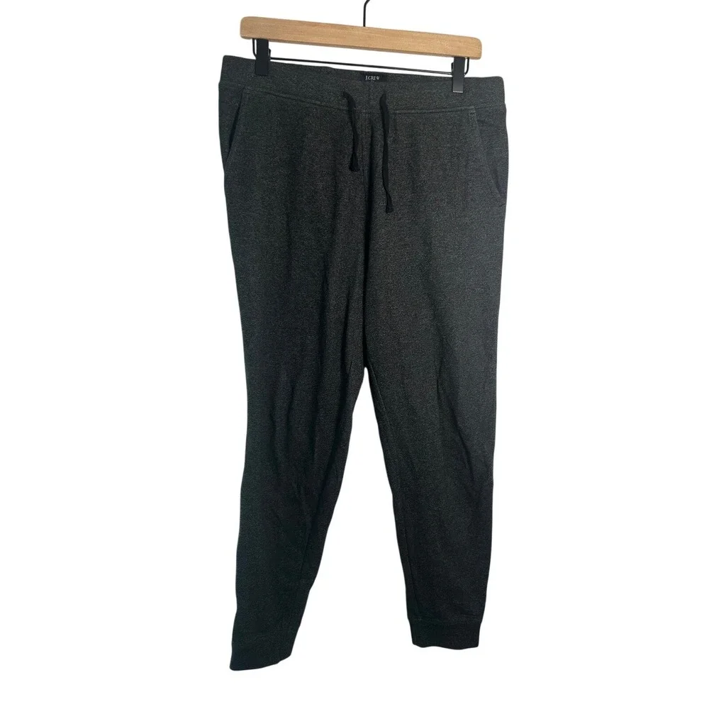 J.Crew Mens Authentic Fleece Slim Fit Textured Sweatpants Charcoal Gray Size M